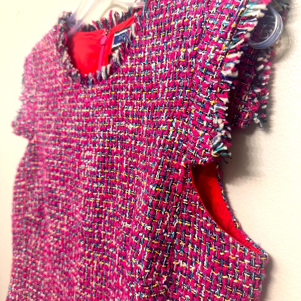 J.CREW Dress collection sheath dress in tinsel tweed. Pink color.